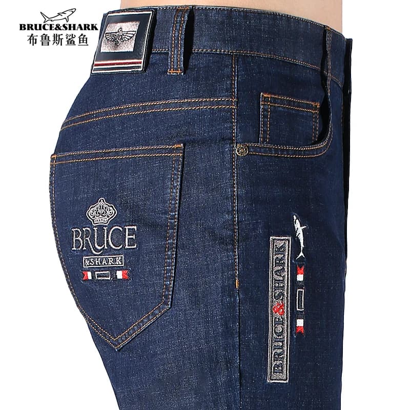 Pánské letní džíny rovné nohy bavlna stretch volné casual kalhoty velké velikosti