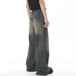 Pánské vintage džíny široké nohavice casual denim kalhoty letní distressed volné - náhled 6