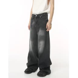 Pánské džíny retro Y2K volné široké nohavice streetwear trhané rovné kalhoty hip hop - náhled 3