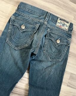 Pánské vintage džíny s výšivkou Buddhy - volné rovné kalhoty Y2K stylu - náhled 2