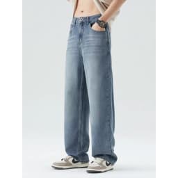 Pánské volné džíny jarní letní tenké rovné vintage denim kalhoty streetwear móda - náhled 4