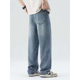 Pánské volné džíny jarní letní tenké rovné vintage denim kalhoty streetwear móda - náhled 5