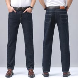 Pánské bavlněné kalhoty slim fit - elegantní business casual strečové kalhoty pro muže - náhled 7