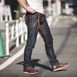 Pánské vintage džíny heavyweight denim 14OZ rovný střih mid waist casual kalhoty - náhled 3