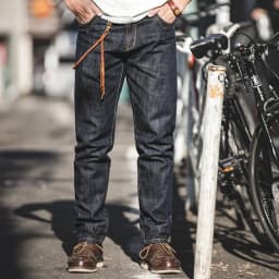 Pánské vintage džíny heavyweight denim 14OZ rovný střih mid waist casual kalhoty - náhled 4