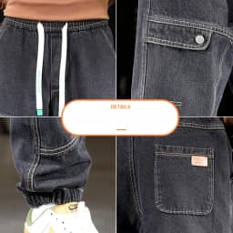 Pánské džíny s elastickým pasem harem baggy fit streetwear loose denim kalhoty velké velikosti - náhled 7