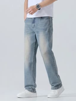 Letní pánské džíny volného střihu prodyšné vintage casual kalhoty módní denim - náhled 5