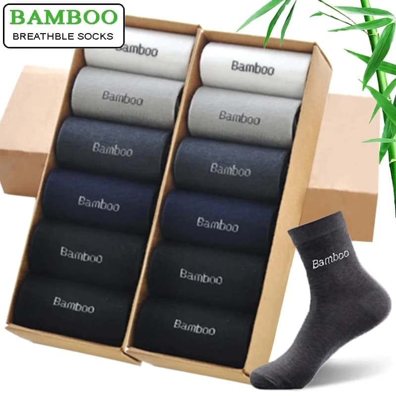 Pánské bambusové ponožky 10 párů - prodyšné komfortní bavlněné ponožky business casual