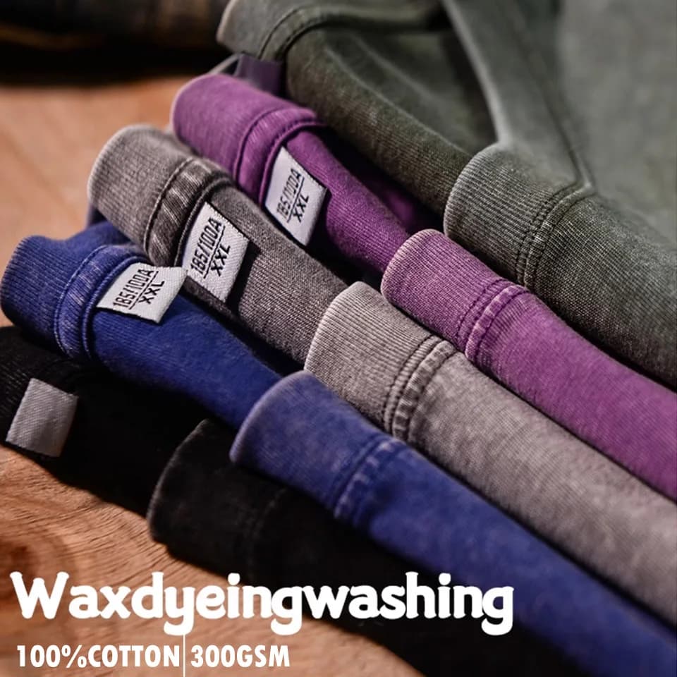 Vintage tričko unisex oversized bavlna acid wash streetwear hip hop punk styl 300g