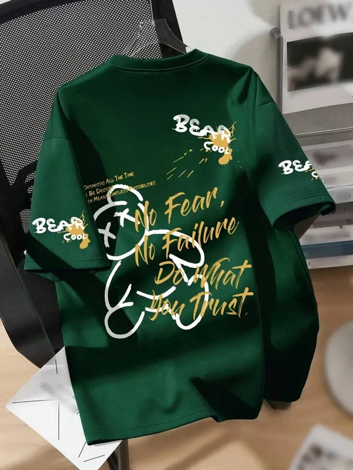 Pánské bavlněné tričko s kulatým výstřihem - letní klasické jednobarevné triko