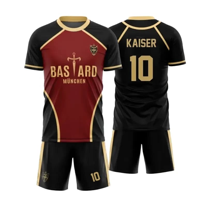 Futsal Dres Set Krátký Rukáv Shorts Anime Vzor Modrý Sportovní Tričko Pánské Dámské