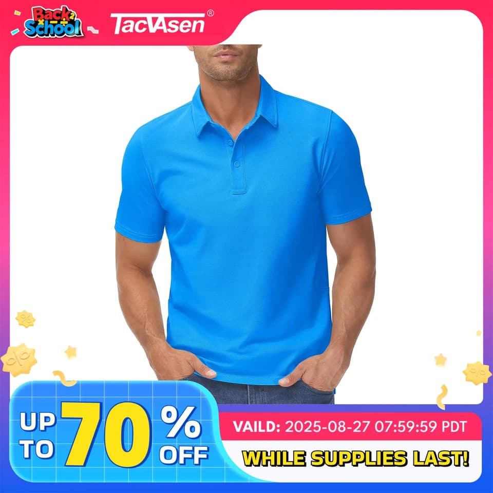 Pánské bavlněné polo tričko pro golf a sport - prodyšné letní tričko na turistiku a práci