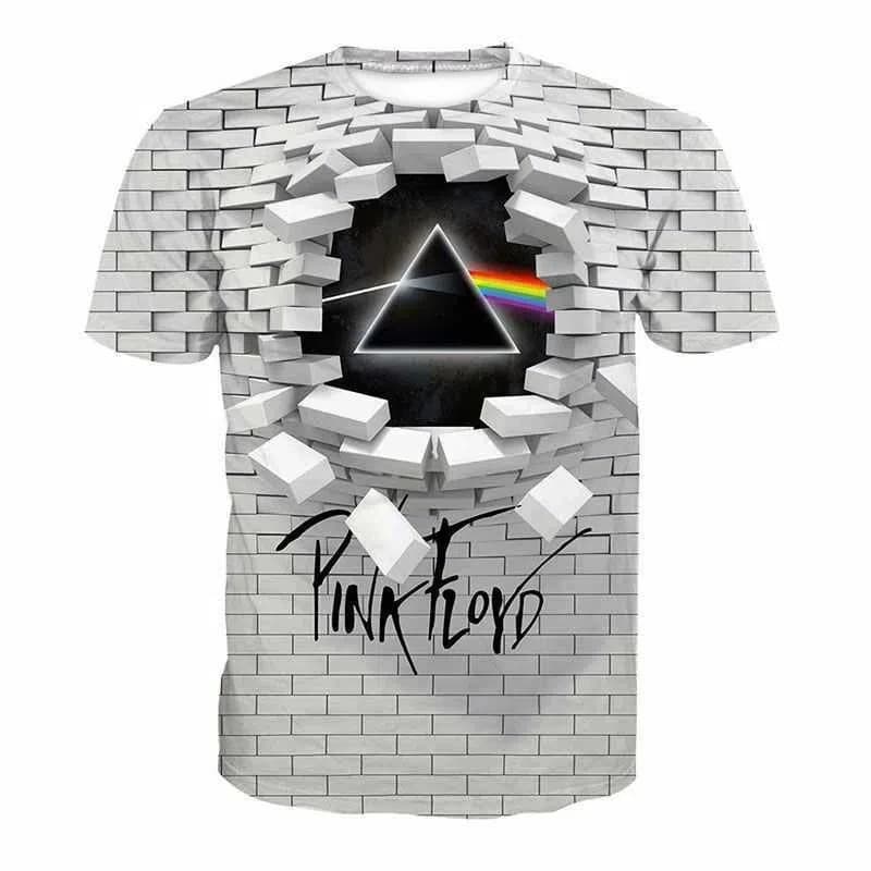 Pánské 3D vzorované tričko oversized retro styl krátký rukáv kulatý výstřih módní top