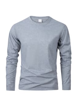 Pánské tričko s dlouhým rukávem bavlněné klasické jednobarevné černé casual top - náhled 4