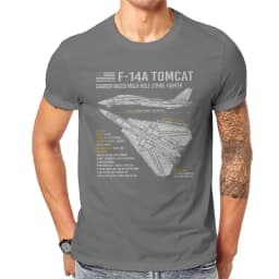 Pánské tričko F-14 Tomcat letadlo US Navy Top Gun oversize bavlna krátký rukáv - náhled 3