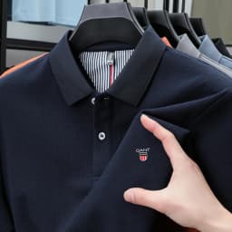 Pánské polo tričko s výšivkou letní bavlněné krátký rukáv casual elegantní top - náhled 3