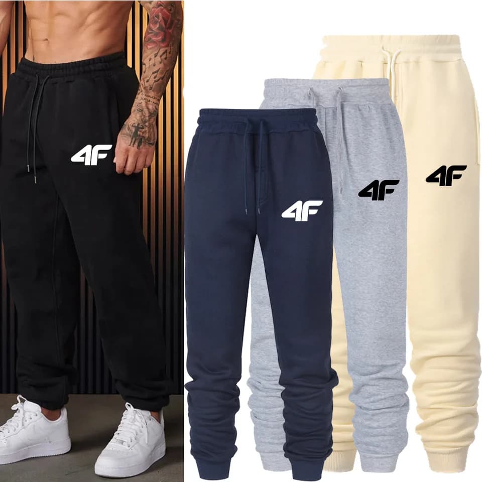 Pohodlné teplákové kalhoty s potiskem pro muže i ženy, sportovní joggers na fitness běhání