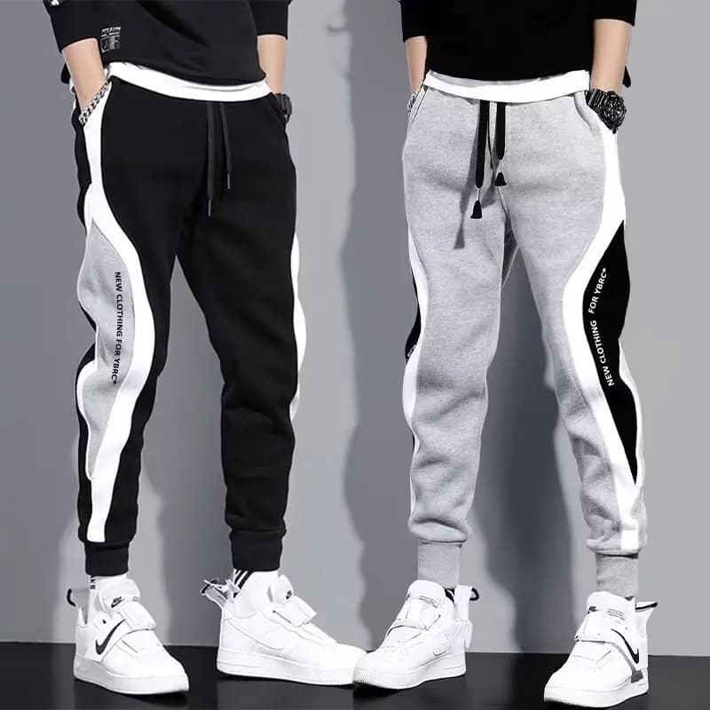 Pánské černé tepláky s gumou joggers sportovní kalhoty volného střihu casual
