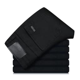 Pánské černé džíny rovný střih elastické pohodlné business casual kalhoty - náhled 2