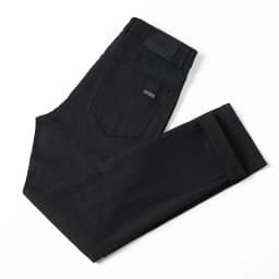 Pánské černé džíny rovný střih elastické pohodlné business casual kalhoty - náhled 7