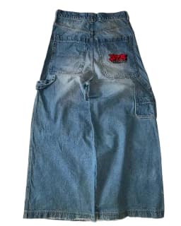 Vintage Y2K baggy džíny unisex - široké nohavice s výšivkou hip hop streetwear styl - náhled 3