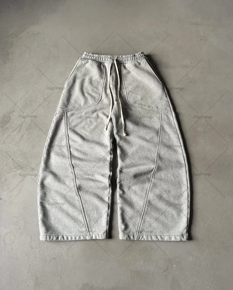 Široké rovné kalhoty unisex Y2K styl gotické streetwear volné casual tepláky retro