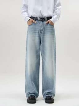 Pánské vintage džíny volného střihu 4 barvy streetwear denim kalhoty straight fit - náhled 3