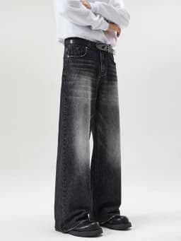 Pánské vintage džíny volného střihu 4 barvy streetwear denim kalhoty straight fit - náhled 6