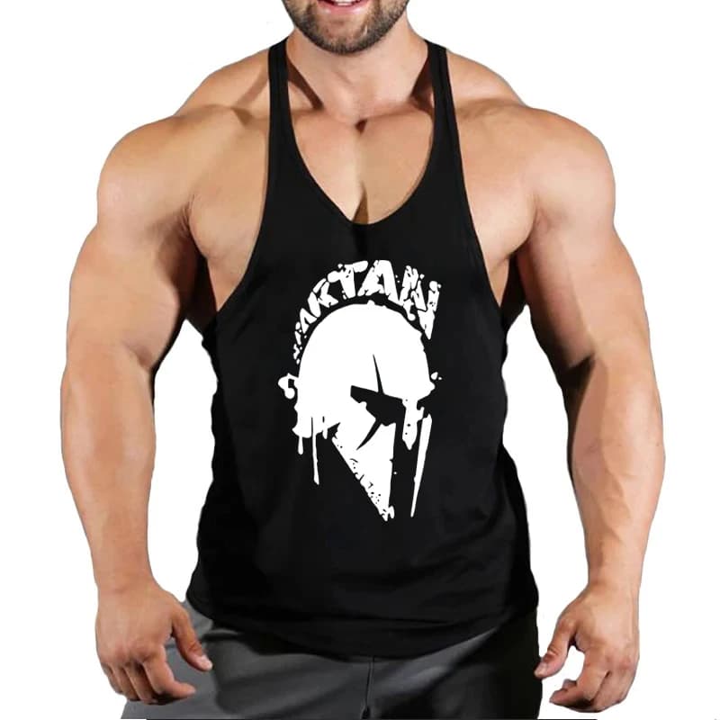 Pánské fitness tílko na posilovnu - bavlněné tank top pro bodybuilding a trénink