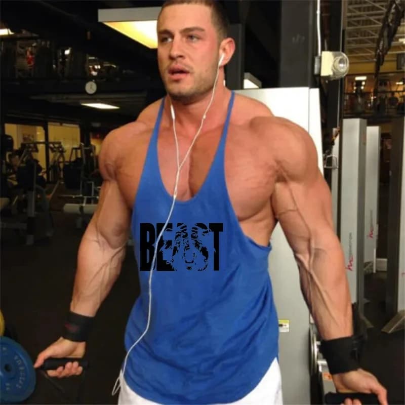 Pánské fitness tílko bez rukávů pro posilování a gym - sportovní tričko na cvičení