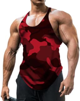 Pánská tenká maskáčová vesta na fitness trénink bez rukávů vintage sportovní oblečení - náhled 3