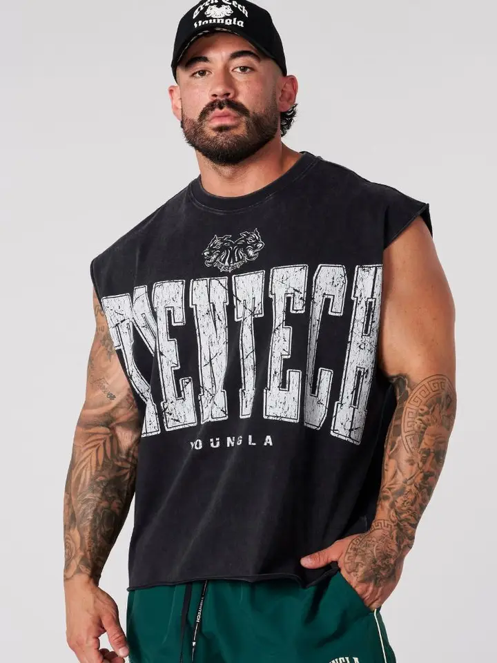 Pánské bavlněné sportovní tílko oversize pro fitness běh a trénink letní top