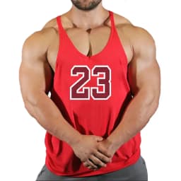 Pánské fitness tílko bavlněné pro cvičení kulturistiku gym bez rukávů - náhled 6