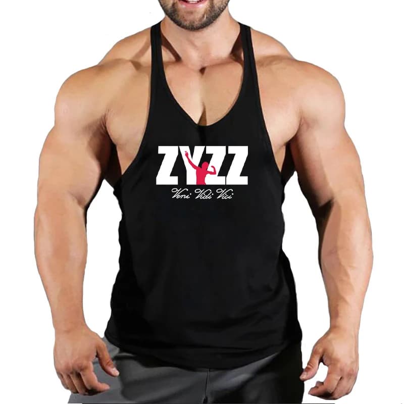 Pánské fitness tílko bavlněné gym tank top tričko bez rukávů kulturistika letní