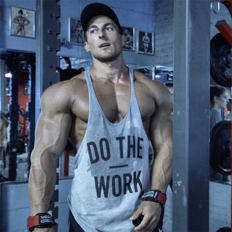 Pánské fitness tílko bavlněné pro kulturistiku a sport - svalové triko top