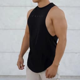 Pánské fitness tílko bez rukávů pro posilování a trénink letní sportovní tričko - náhled 3