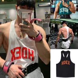 Pánské fitness tílko na ramínka slim fit bez rukávů pro kulturistiku a trénink - náhled 2