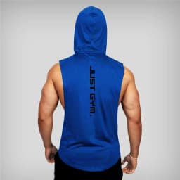 Pánská fitness košile s kapucí bez rukávů bavlna posilovna trénink sport 95 znaků - náhled 5