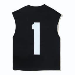 Pánské černé bavlněné tílko oversized streetwear letní tričko bez rukávů sportovní - náhled 2