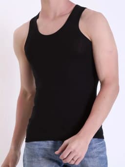 Pánská sportovní vesta 4ks černá rychleschnoucí polyester fitness běh trénink - náhled 3