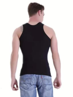 Pánská sportovní vesta 4ks černá rychleschnoucí polyester fitness běh trénink - náhled 4