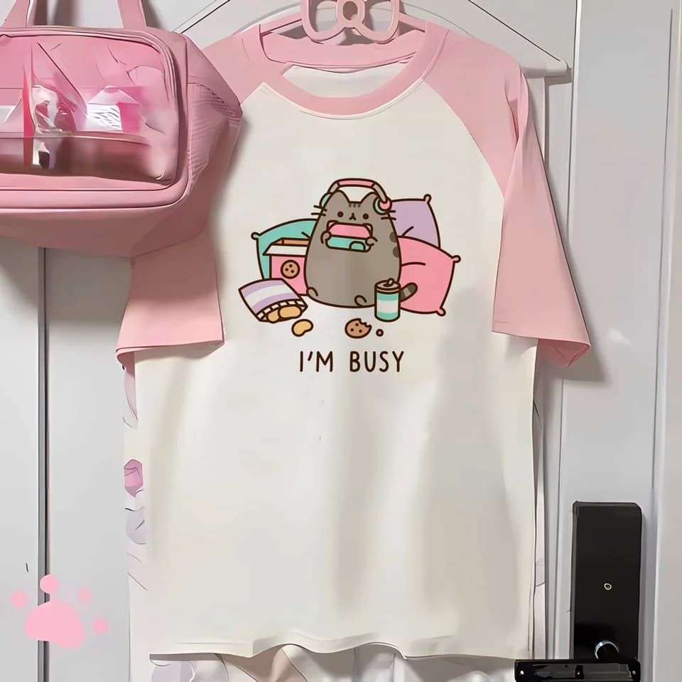 Dámské tričko Y2k streetwear anime motiv prodyšné barevné trendy top tee hip hop