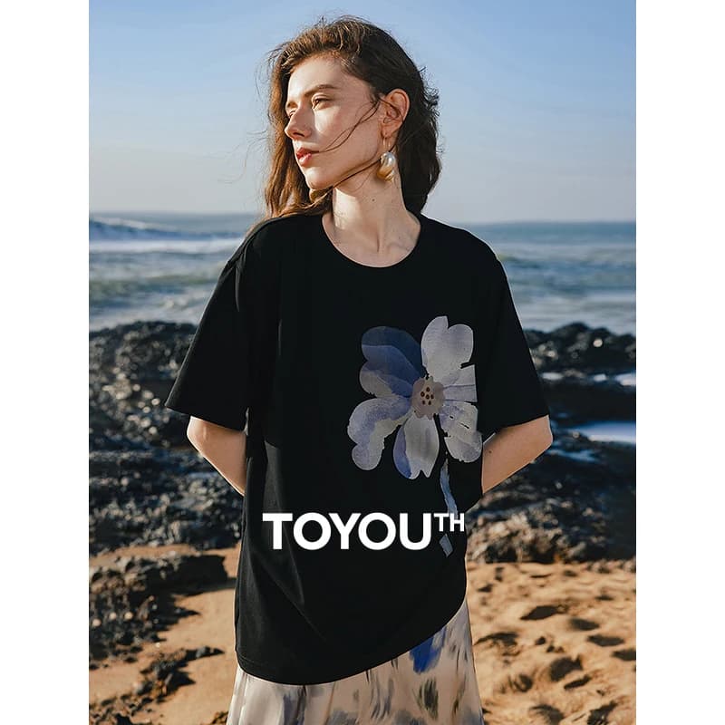 Dámské tričko s krátkým rukávem - jarní top 2025, bavlněné basic tričko pro ženy