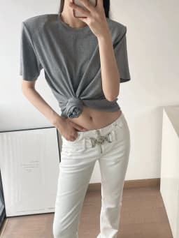 Dámské tričko s kulatým výstřihem a krátkým rukávem - Y2K styl vintage top - náhled 3