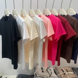 Dámská bavlněná trička létní casual unisex topy streetwear basic solid tričko 2025 - náhled 3