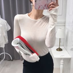 Dámské tričko s dlouhým rukávem elastické slim fit Korean style sexy top - náhled 3