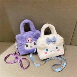 Kawaii plyšová kabelka Kuromi Cinnamoroll kosmetická taška pro cestování dárky pro ženy - náhled 2