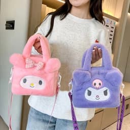 Kawaii plyšová kabelka Kuromi Cinnamoroll kosmetická taška pro cestování dárky pro ženy - náhled 5