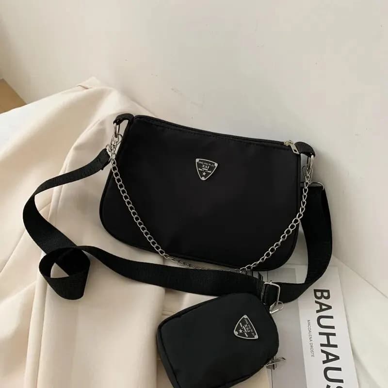 Dámská crossbody kabelka z nylonu - módní přes rameno taška pro studenty a volný čas