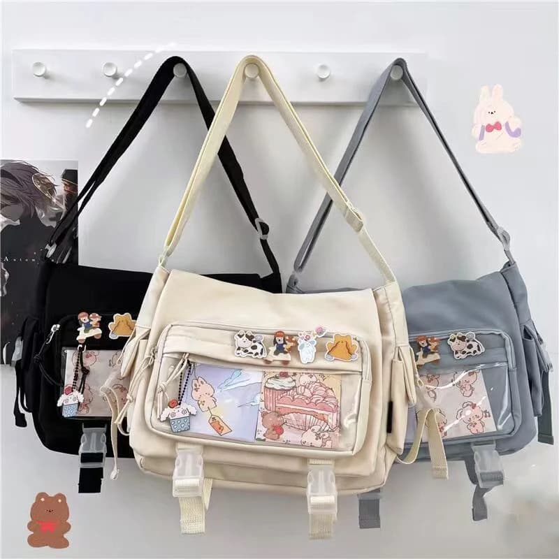 Kawaii kabelka pro panenky - velká nylonová školní taška pro dívky crossbody tote bag